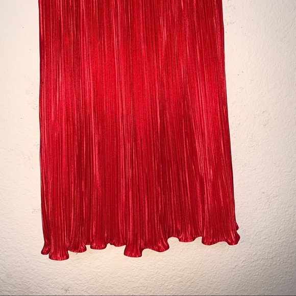 Seamline Cynthia Steffe Red Pleat Dress - Picture 6 of 8